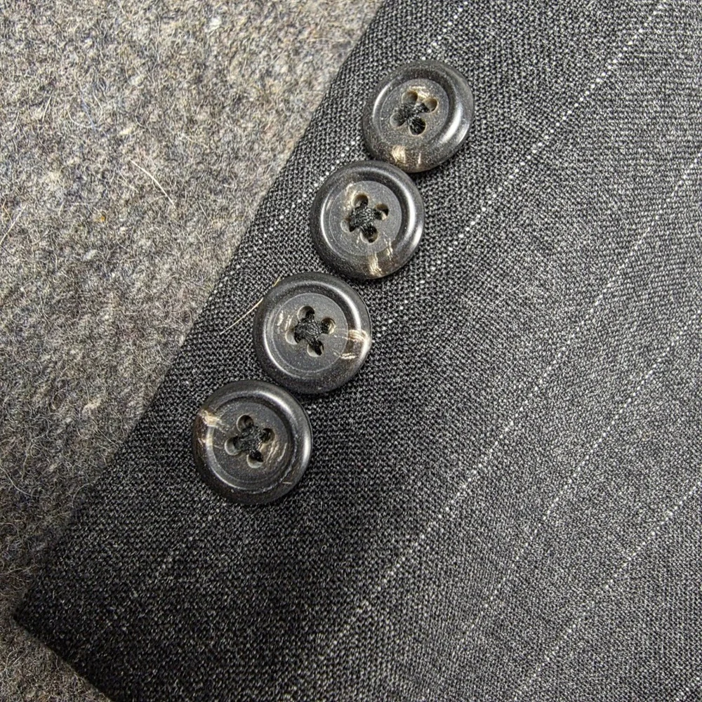 Polo Ralph Lauren Blazer Mens 40S Grey Pinstripe Trop Wool Union Made in USA VTG